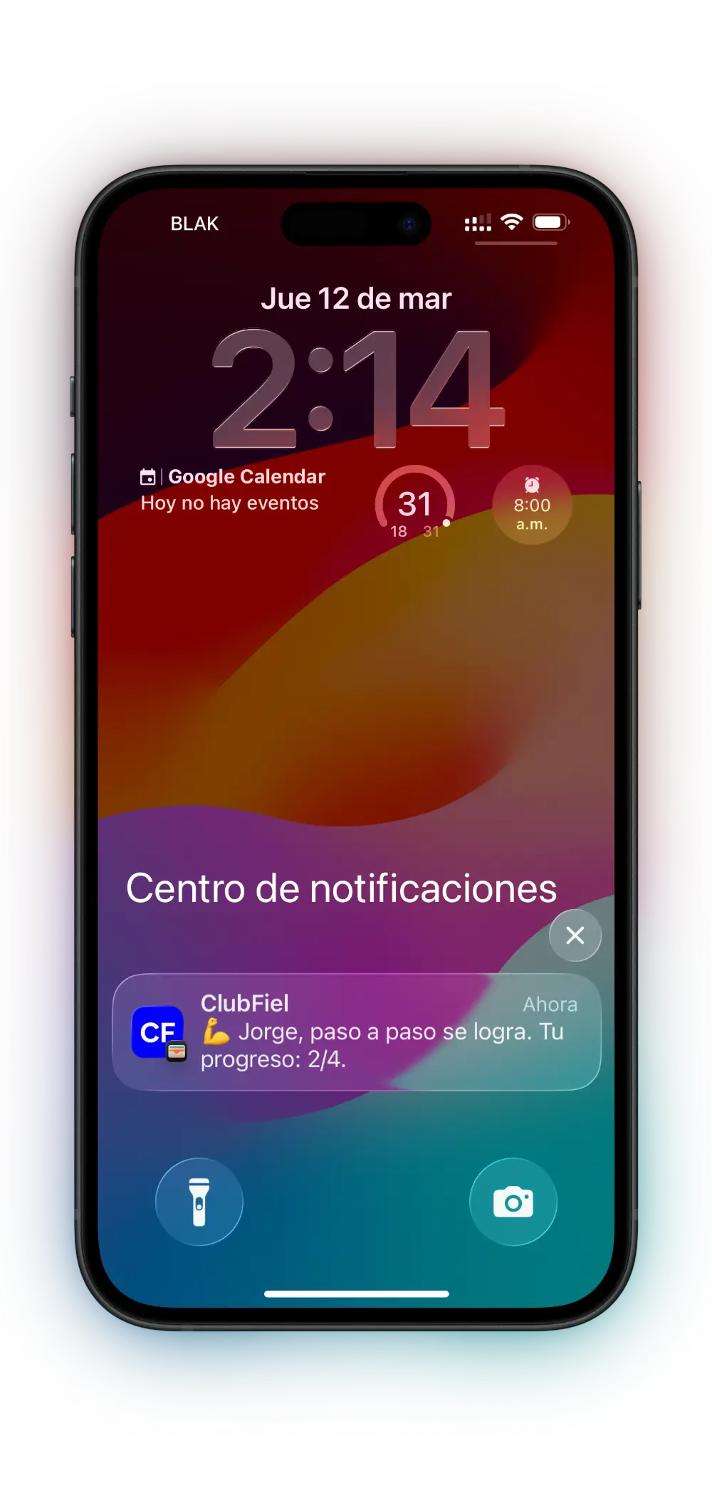 Notificaciones push de ClubFiel en el teléfono
